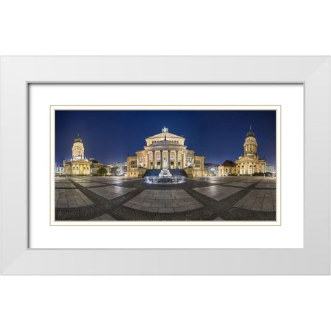 Berlin - Gendarmenmarkt White Modern Wood Framed Art Print with Double Matting by Abid, Michael