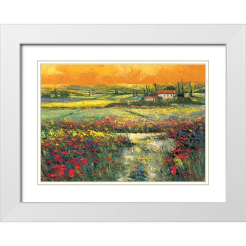 Toskana White Modern Wood Framed Art Print with Double Matting by Madjid