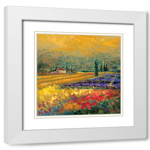 Toskana II White Modern Wood Framed Art Print with Double Matting by Madjid