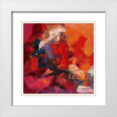 Coloring IV White Modern Wood Framed Art Print with Double Matting by Madjid