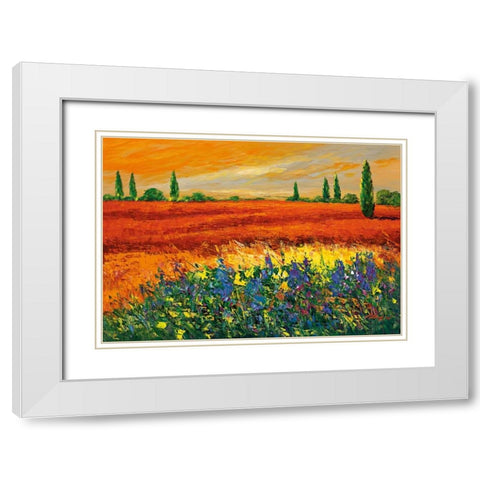 Toskana III White Modern Wood Framed Art Print with Double Matting by Madjid