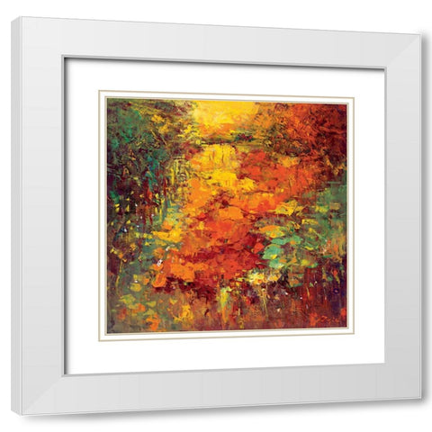 Idyll II White Modern Wood Framed Art Print with Double Matting by Madjid