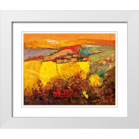 Rapsfeld White Modern Wood Framed Art Print with Double Matting by Madjid