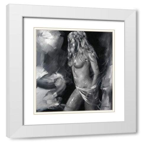 Loveliness II White Modern Wood Framed Art Print with Double Matting by Madjid