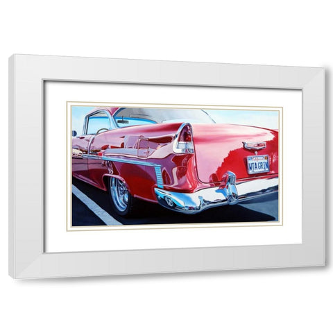 Chevy on Chevy Reflections White Modern Wood Framed Art Print with Double Matting by Schuh, Michael