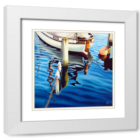 Kastrup Reflections II White Modern Wood Framed Art Print with Double Matting by Schuh, Michael