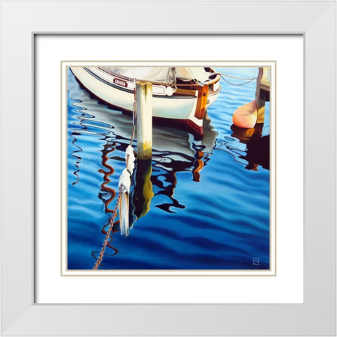 Kastrup Reflections II White Modern Wood Framed Art Print with Double Matting by Schuh, Michael