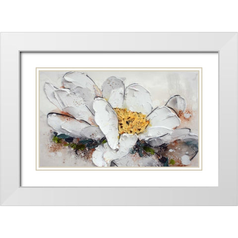 Nevicata White Modern Wood Framed Art Print with Double Matting by Beletti, Nicole