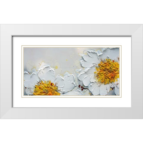 Blanco White Modern Wood Framed Art Print with Double Matting by Beletti, Nicole