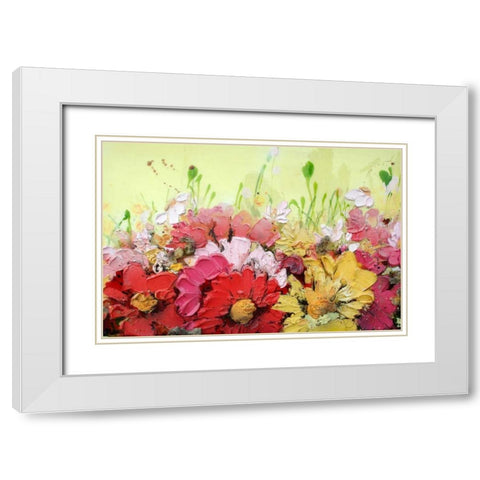 Campo giallo White Modern Wood Framed Art Print with Double Matting by Beletti, Nicole