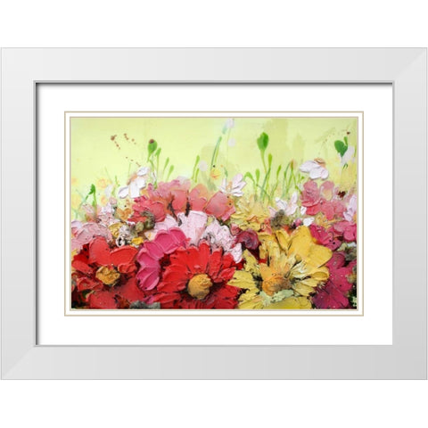 Campo giallo White Modern Wood Framed Art Print with Double Matting by Beletti, Nicole