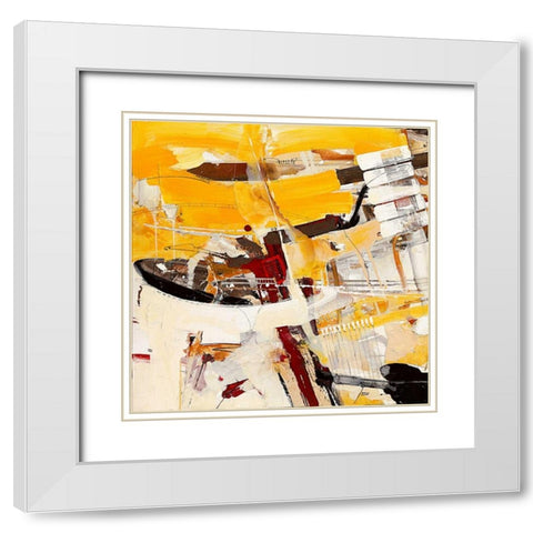 Ein konservierter Gedanke White Modern Wood Framed Art Print with Double Matting by Mayer, Norbert