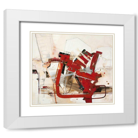 Wenn die roten Wellen White Modern Wood Framed Art Print with Double Matting by Mayer, Norbert