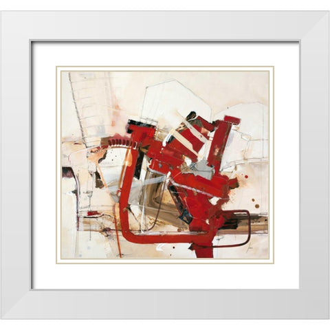 Wenn die roten Wellen White Modern Wood Framed Art Print with Double Matting by Mayer, Norbert