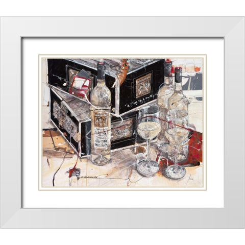 Es wird a Wein sein White Modern Wood Framed Art Print with Double Matting by Mayer, Norbert