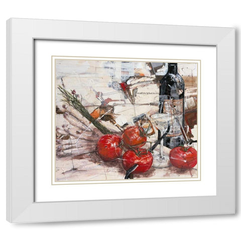 Und sieht die rote Frucht White Modern Wood Framed Art Print with Double Matting by Mayer, Norbert