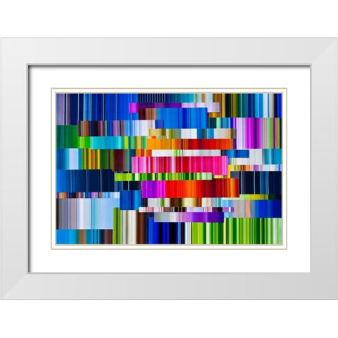 Lichtlinien 708 White Modern Wood Framed Art Print with Double Matting by Klipp, Ortwin