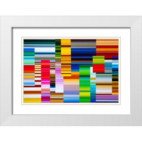 Lichtlinien 299 White Modern Wood Framed Art Print with Double Matting by Klipp, Ortwin