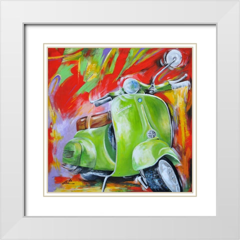Vespa I White Modern Wood Framed Art Print with Double Matting by Colle, Pasquale