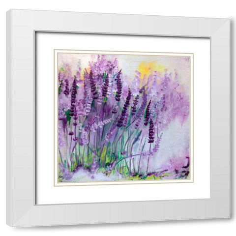 Lavendel I White Modern Wood Framed Art Print with Double Matting by Ruther, Petra