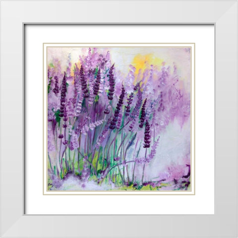 Lavendel I White Modern Wood Framed Art Print with Double Matting by Ruther, Petra