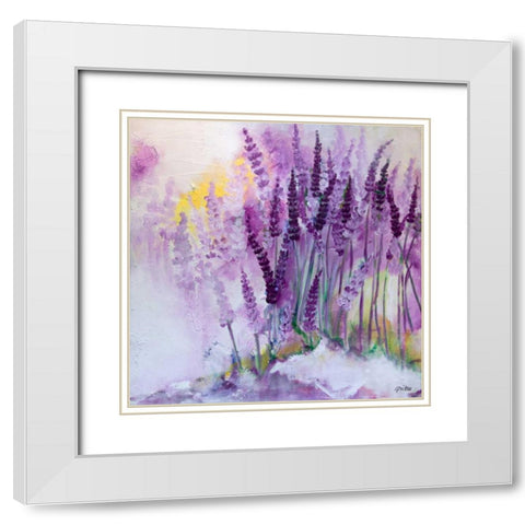 Lavendel II White Modern Wood Framed Art Print with Double Matting by Ruther, Petra