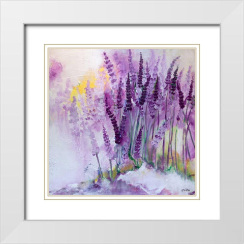 Lavendel II White Modern Wood Framed Art Print with Double Matting by Ruther, Petra