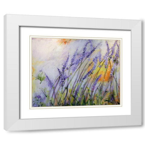 Lavendel III White Modern Wood Framed Art Print with Double Matting by Ruther, Petra