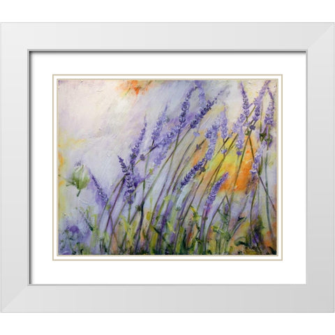 Lavendel III White Modern Wood Framed Art Print with Double Matting by Ruther, Petra