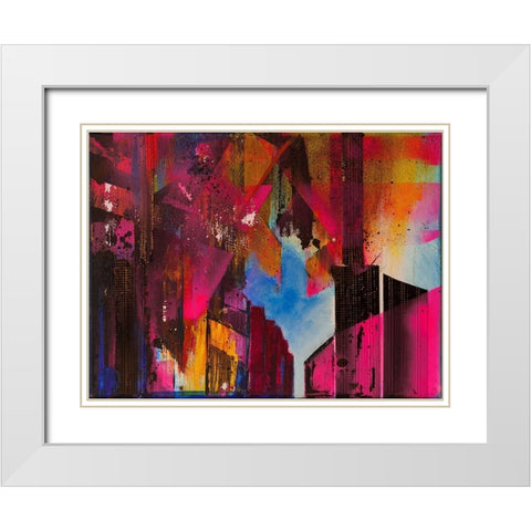 City Dawn White Modern Wood Framed Art Print with Double Matting by Anders, Rainer