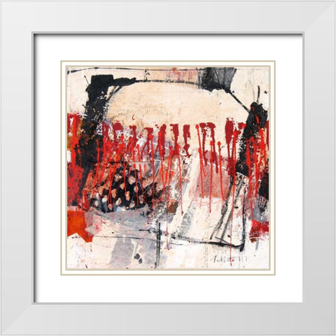 Pulsierend White Modern Wood Framed Art Print with Double Matting by Suess, Robert