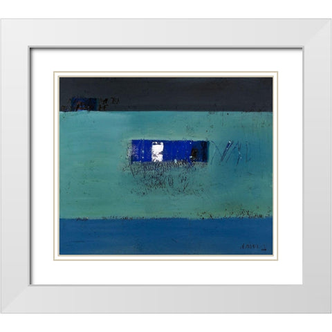 Mit Worten und Blicken White Modern Wood Framed Art Print with Double Matting by SÃ¼ess, Robert