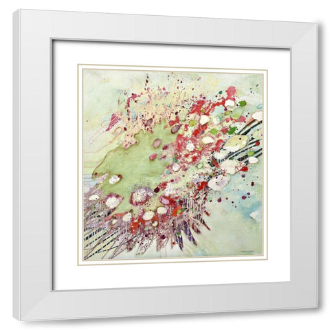 Feuerwerk White Modern Wood Framed Art Print with Double Matting by Endress, Sabine