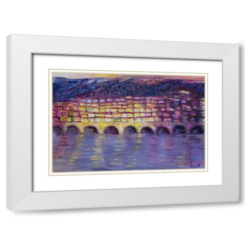 Menton White Modern Wood Framed Art Print with Double Matting by Montel, SÃ©bastien