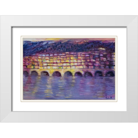 Menton White Modern Wood Framed Art Print with Double Matting by Montel, SÃ©bastien