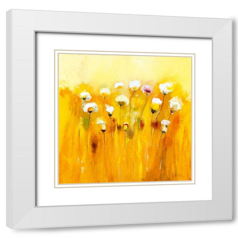 Summerfields I White Modern Wood Framed Art Print with Double Matting by Strunk, Anne L.