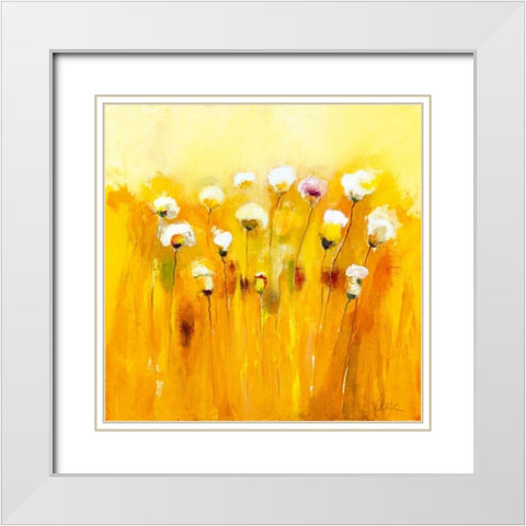 Summerfields I White Modern Wood Framed Art Print with Double Matting by Strunk, Anne L.