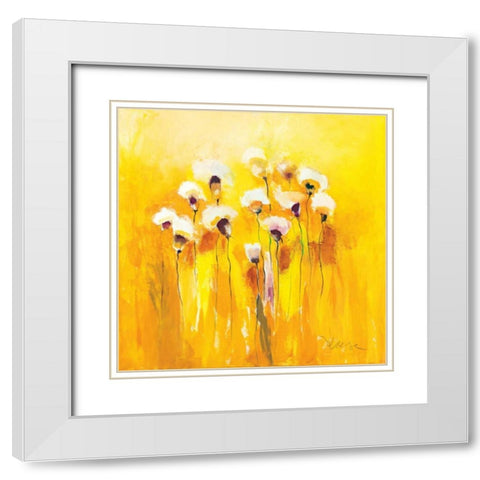 Summerfields III White Modern Wood Framed Art Print with Double Matting by Strunk, Anne L.