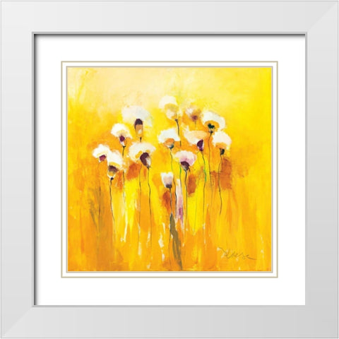 Summerfields III White Modern Wood Framed Art Print with Double Matting by Strunk, Anne L.