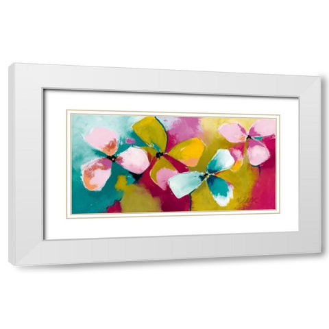 Melody III White Modern Wood Framed Art Print with Double Matting by Strunk, Anne L.