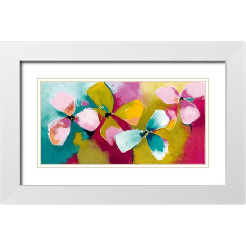 Melody III White Modern Wood Framed Art Print with Double Matting by Strunk, Anne L.