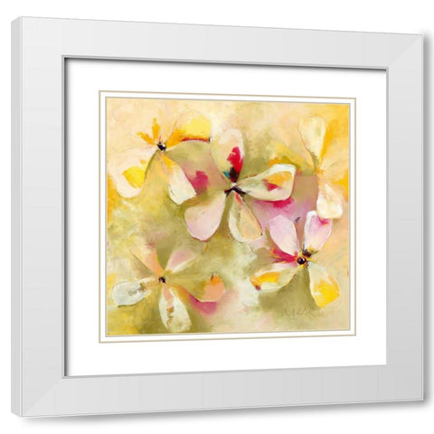 Springtime White Modern Wood Framed Art Print with Double Matting by Strunk, Anne L.