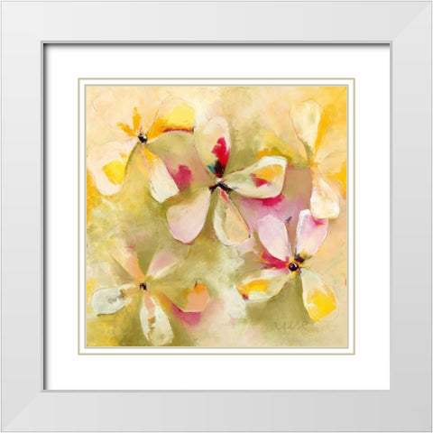 Springtime White Modern Wood Framed Art Print with Double Matting by Strunk, Anne L.