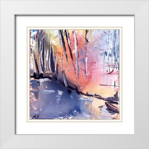 Spreewald White Modern Wood Framed Art Print with Double Matting by Miteff, Stefan