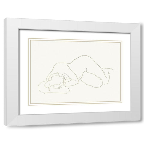 Akt 2 White Modern Wood Framed Art Print with Double Matting by Maier, Werner