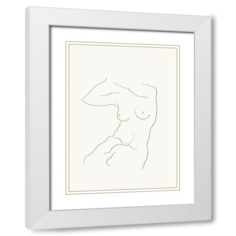 Akt 7 White Modern Wood Framed Art Print with Double Matting by Maier, Werner