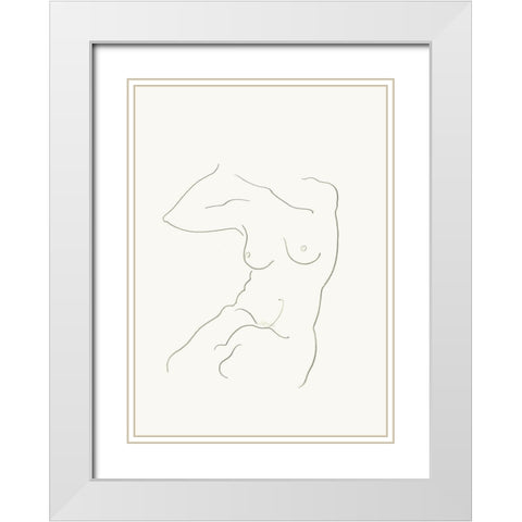 Akt 7 White Modern Wood Framed Art Print with Double Matting by Maier, Werner