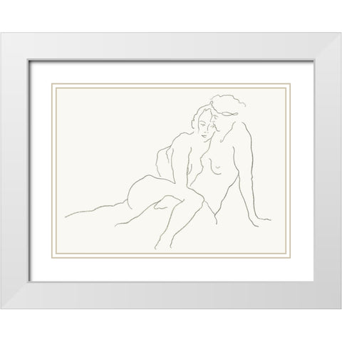 Akt 10 White Modern Wood Framed Art Print with Double Matting by Maier, Werner