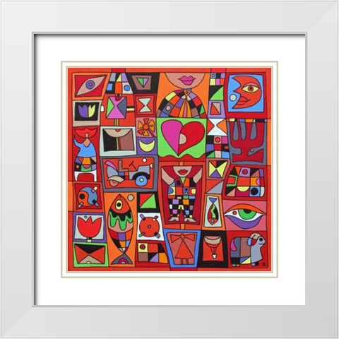 Birthday White Modern Wood Framed Art Print with Double Matting by Safronow, Wlad