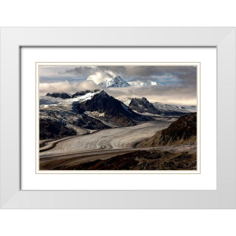 Barrett Glacier White Modern Wood Framed Art Print with Double Matting by Stalowy, John
